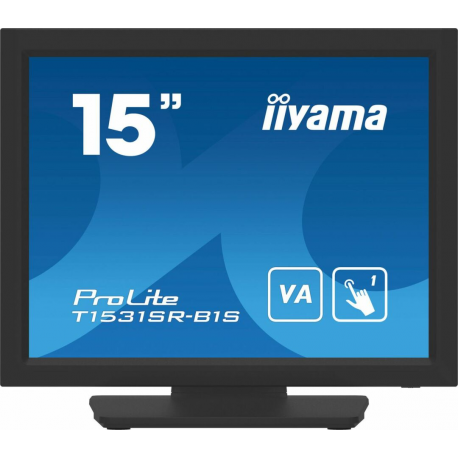 iiyama ProLite - LED monitor - 15" - touchscreen - 1024 x 768 - VA - 350 cd / m² - 2500:1 - 18 ms - HDMI, VGA, DisplayPort - speakers - black, matte - 0
