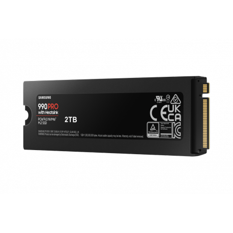 Samsung 990 PRO MZ-V9P2T0GW - SSD - encrypted - 2 TB - internal - M.2 2280 - PCIe 4.0 x4 (NVMe) - 256-bit AES - TCG Opal Encryption 2.0 - integrated heatsink - for Sony PlayStation 5 - 3