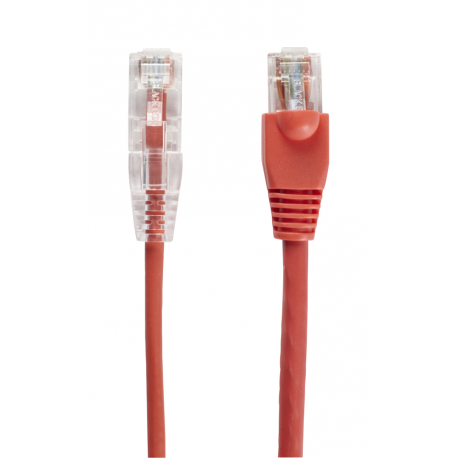 Black Box Slim-Net - Patch cable - RJ-45 (M) to RJ-45 (M) - 3.05 m - UTP - CAT 6 - booted, molded, stranded - red - 1
