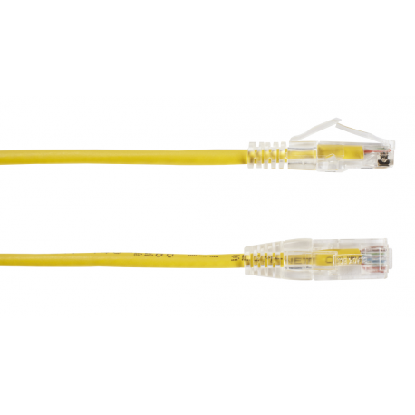Black Box Slim-Net - Patch cable - RJ-45 (M) to RJ-45 (M) - 2.13 m - UTP - CAT 6 - booted, molded, stranded - yellow - 1