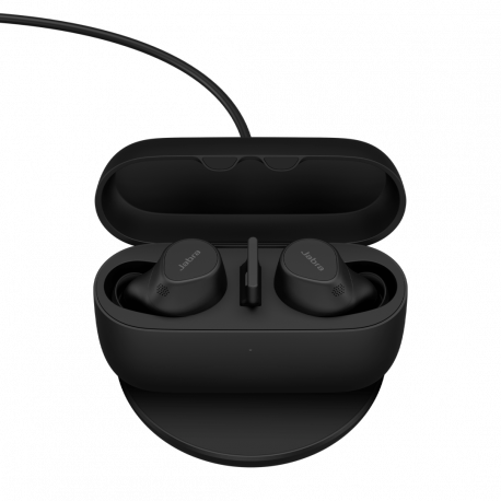 Jabra Evolve2 Buds UC - True wireless earphones with mic - in-ear - Bluetooth - active noise cancelling - USB-A via Bluetooth adapter - noise isolating - black - Zoom Certified, Optimised for Google Meet - 3