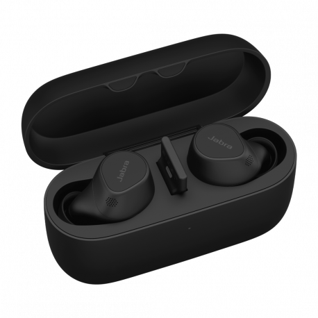 Jabra Evolve2 Buds UC - True wireless earphones with mic - in-ear - Bluetooth - active noise cancelling - USB-A via Bluetooth adapter - noise isolating - black - Zoom Certified, Optimised for Google Meet - 4