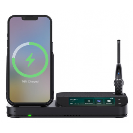 Yealink BH71 Series Workstation - Headset - in-ear - over-the-ear mount - Bluetooth - wireless - USB-A via Bluetooth adapter - Certified for Microsoft Teams - 2