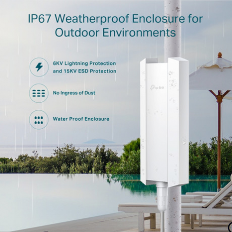 TP-Link Omada EAP650-Outdoor V1 - Radio access point - Wi-Fi 6 - 2.4 GHz, 5 GHz - cloud-managed - wall  /  pole mountable - 15