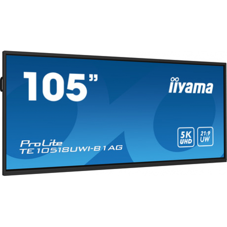 iiyama ProLite TE10518UWI-B1AG - 105" Diagonal Class (104.6" viewable) LED-backlit LCD display - interactive digital signage - with touchscreen - 5K UHD (2160p) 5120 x 2160 - black, matte - 6