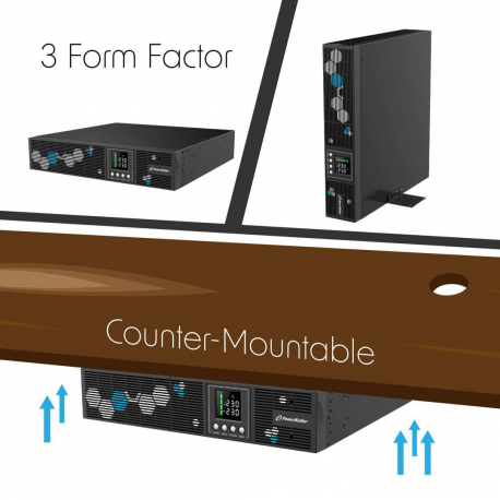 PowerWalker VI 1000 RLP - UPS (rack-mountable) - AC 165-290 V - 900 Watt - 1000 VA - 1-phase - 9 Ah - RS-232, USB - output connectors: 8 - 2U - 3