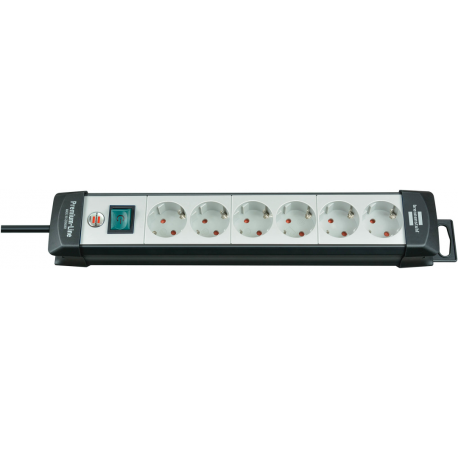 brennenstuhl Premium-Line extension socket H05VV-F 3G1,5 - Power strip - input: power - output connectors: 6 (power) - 3 m - black, light grey - 0