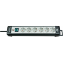brennenstuhl Premium-Line extension socket H05VV-F 3G1,5 - Power strip - input: power - output connectors: 6 (power) - 3 m - black, light grey