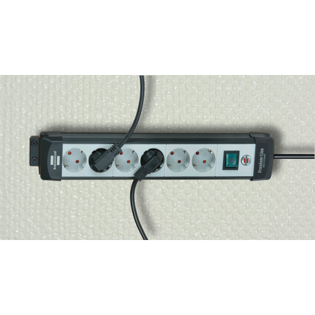 brennenstuhl Premium-Line extension socket H05VV-F 3G1,5 - Power strip - input: power - output connectors: 6 (power) - 3 m - black, light grey - 2
