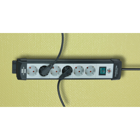 brennenstuhl Premium-Line extension socket H05VV-F 3G1,5 - Power strip - input: power - output connectors: 6 (power) - 3 m - black, light grey - 4