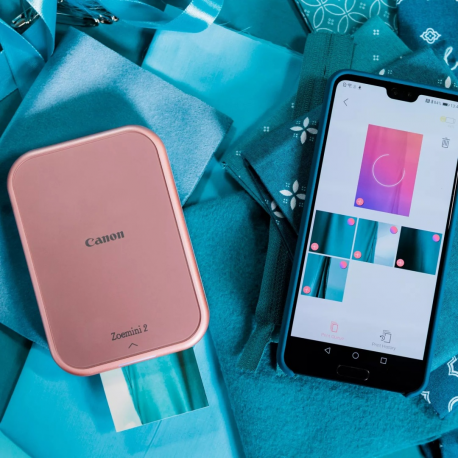 Canon Zoemini 2 - Printer - colour - zink - 50.8 x 76.2 mm - 313 x 500 dpi - up to 0.83 min/page (mono) / up to 0.83 min/page (colour) - capacity: 10 sheets - Bluetooth 5.0 - pink - 14