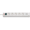Brennenstuhl Bremounta - Power strip - output connectors: 5 (2 x USB, 5 x power Type F) - 3 m cord - white