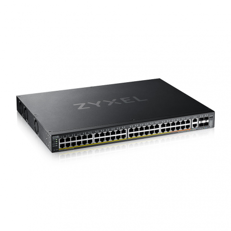 Zyxel XGS2220 Series XGS2220-54FP - Switch - L3 access, NebulaFLEX Cloud, 960 W - Managed - 48 x Gigabit Ethernet + 6 x 10 Gigabit (uplink) - desktop, rack-mountable - PoE++ (960 W) - 4