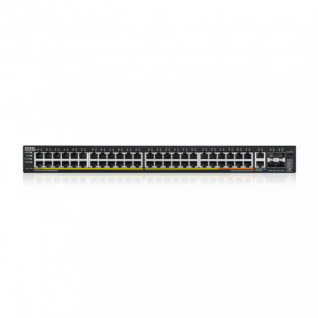 Zyxel XGS2220 Series XGS2220-54FP - Switch - L3 access, NebulaFLEX Cloud, 960 W - Managed - 48 x Gigabit Ethernet + 6 x 10 Gigabit (uplink) - desktop, rack-mountable - PoE++ (960 W) - 5