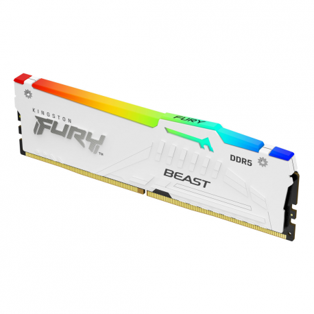 Kingston FURY Beast RGB - DDR5 - module - 32 GB - DIMM 288-pin - 2600 MHz / PC5-41600 - CL40 - 1.25 V - unbuffered - on-die ECC - white - 3