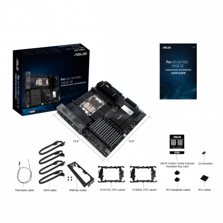 ASUS PRO WS W790E-SAGE SE - Motherboard - SSI EEB - LGA4677 Socket-E - W790 Chipset - USB 3.2 Gen 1, USB 3.2 Gen 2x2, USB-C 3.2 Gen2, USB-C 3.2 Gen 2x2 - 10 Gigabit LAN, Gigabit LAN - HD Audio (8-channel) - 22