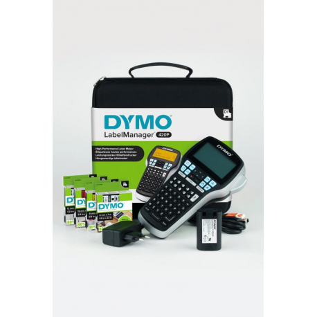 DYMO LabelMANAGER 420P - Labelmaker - B / W - thermal transfer - Roll (1.9 cm) - 180 dpi - USB - cutter - 17