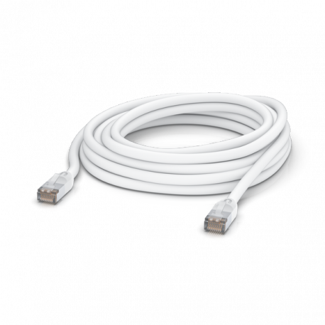 Ubiquiti UniFi - Patch cable - RJ-45 (M) to RJ-45 (M) - 8 m - 6 mm - STP - CAT 5e - outdoor, rugged - white - 2