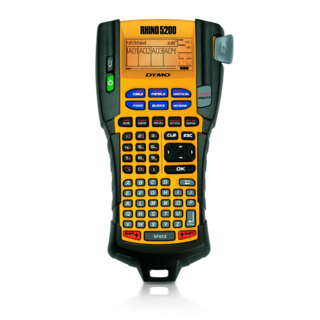 DYMO Rhino 5200 - Hard Case Kit - labelmaker - B / W - Roll (1.9 cm) - cutter - yellow - 25