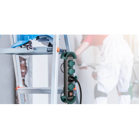 Bachmann HOOK Outdoor - Power strip - output connectors: 4 (4 x power 2-pole) - 4 m cord - green - 9