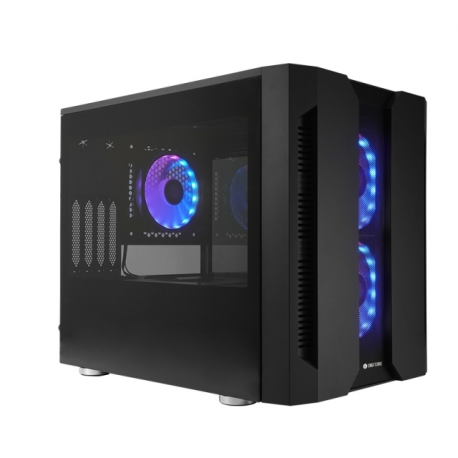 Chieftronic M2 - Cube - micro ATX - windowed side panel (tempered glass) - no power supply (ATX) - black - USB/Audio - 10