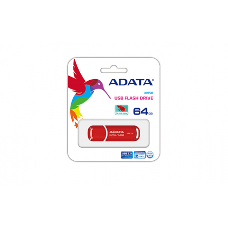 ADATA DashDrive UV150 - USB flash drive - 64 GB - USB 3.0 - red - 2