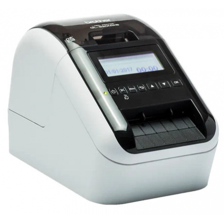 Brother QL-820NWBc - Label printer - two-colour (monochrome) - direct thermal - Roll (6.2 cm) - 300 x 600 dpi - up to 110 labels/min - USB 2.0, LAN, Wi-Fi(n), Bluetooth 5.2 - cutter - white, glossy black - 2