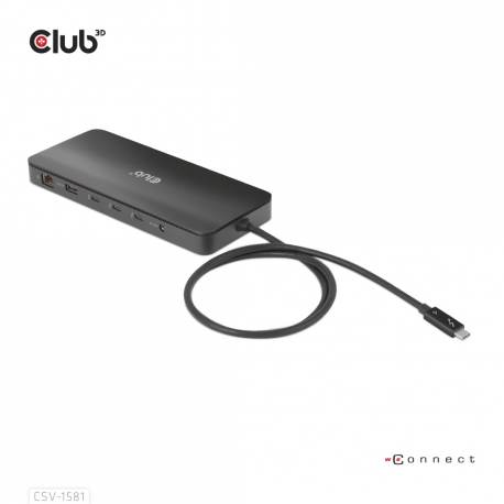 Club 3D - Docking station - USB-C / Thunderbolt 3 / Thunderbolt 4 - 3 x Thunderbolt 4 - GigE - 140 Watt - 3