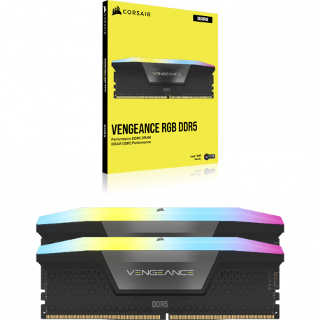 CORSAIR Vengeance RGB - DDR5 - kit - 96 GB: 2 x 48 GB - DIMM 288-pin - 5600 MHz  /  PC5-44800 - CL40 - 1.25 V - black - 5