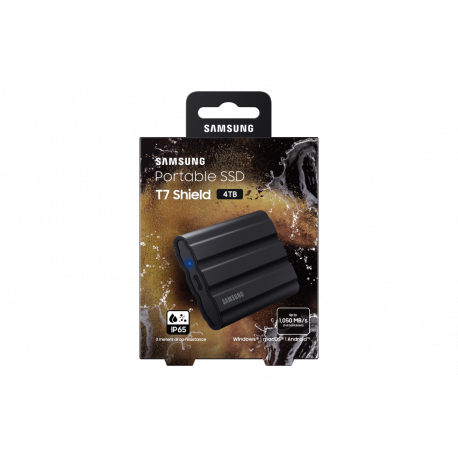 Samsung T7 Shield MU-PE4T0S - SSD - encrypted - 4 TB - external (portable) - USB 3.2 Gen 2 (USB-C connector) - 256-bit AES - black - 27