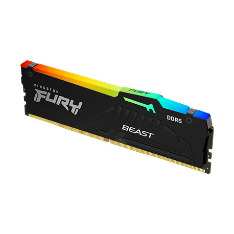 Kingston FURY Beast RGB - DDR5 - module - 32 GB - DIMM 288-pin - 6000 MHz / PC5-48000 - CL36 - 1.35 V - unbuffered - on-die ECC - black - 7