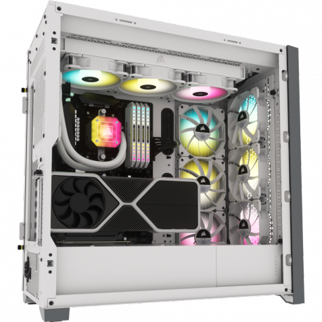 CORSAIR iCUE 5000D RGB Airflow - Mid tower - extended ATX - windowed side panel (tempered glass) - no power supply (ATX) - true white - USB / Audio - 7