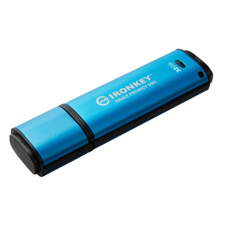 Kingston IronKey Vault Privacy 50C - USB flash drive - encrypted - 32 GB - USB-C 3.2 Gen 1 - TAA Compliant - 6