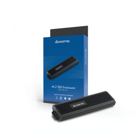 Chieftec CEB-M2C-TLE - Storage enclosure - M.2 - M.2 NVMe Card - USB 3.2 (Gen 2) - black - 11