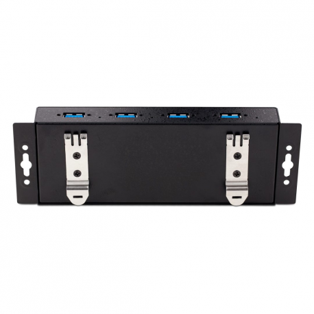 StarTech.com 4-Port Industrial USB 3.0 5Gbps Hub, Rugged USB Hub w / 15kV Air / 8kV Contact ESD and Surge Protection, DIN / Wall / Desk Mountable USB-A Hub, USB Expansion Hub with Locking Ports - Metal Construction (5G4AINDNP-USB-A-HUB) - Hub - industrial - 4 x USB 3.2 Gen 1 - desktop, DIN rail mountable, wall-mountable - 16