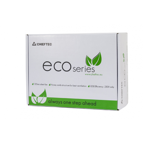 Chieftec ECO Series GPE-600S - Power supply (internal) - ATX12V 2.3 - AC 230 V - 600 Watt - active PFC - 5