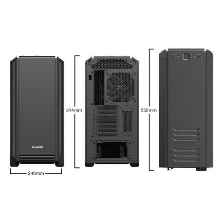 be quiet! Silent Base 601 Window - Tower - extended ATX - windowed side panel - no power supply (ATX / PS/2) - black - USB/Audio - 9