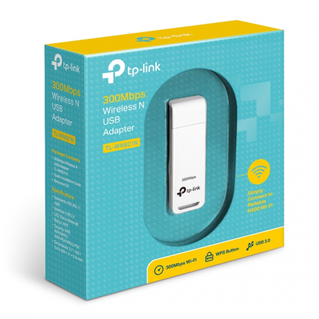 TP-Link TL-WN821N - Network adapter - USB 2.0 - 802.11b/g, 802.11n (draft 2.0) - 4