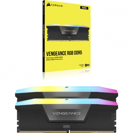 CORSAIR Vengeance RGB - DDR5 - kit - 32 GB: 2 x 16 GB - DIMM 288-pin - 6400 MHz / PC5-51200 - CL36 - black - 9