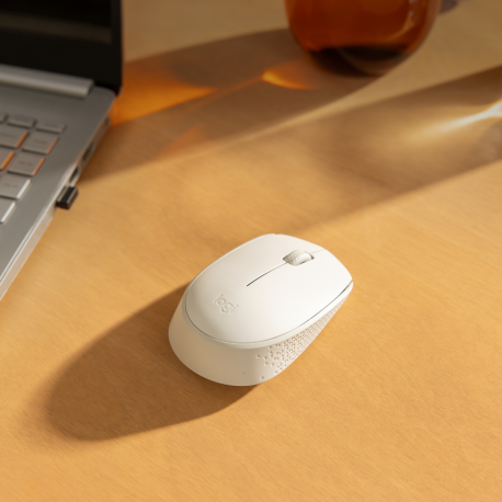 Logitech M171 - Mouse - right and left-handed - optical - 3 buttons - wireless - 2.4 GHz - USB wireless receiver - off-white - 1
