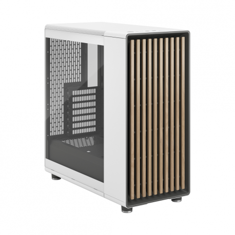 Fractal Design North - Mid tower - ATX - windowed side panel (tempered glass) - no power supply (ATX) - chalk white - USB / Audio - 42