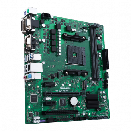 ASUS Pro A520M-C II / CSM - Motherboard - micro ATX - Socket AM4 - AMD A520 Chipset - USB 3.2 Gen 1 - Gigabit LAN - onboard graphics (CPU required) - HD Audio (8-channel) - ASUS Corporate Stable Model (CSM) - 10