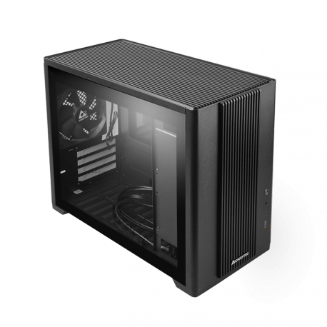 Chieftec BX-10B-OP - Tower - micro ATX - windowed side panel (tempered glass) - no power supply (ATX) - black - USB / Audio - 2