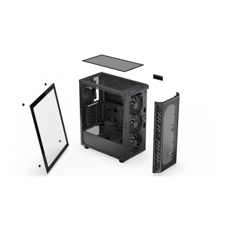 Endorfy Signum 300 Air - Mid tower - ATX - windowed side panel (tempered glass) - no power supply (ATX) - black - USB / Audio - 35