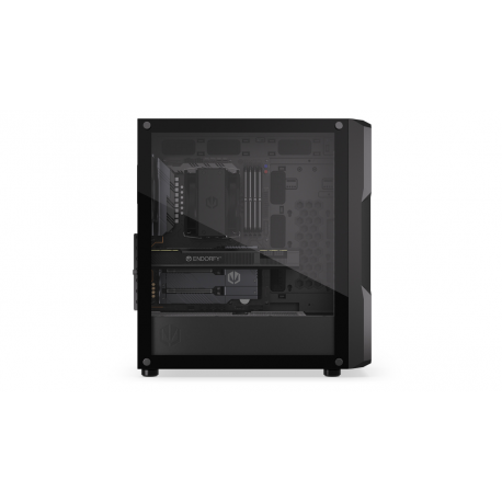 Endorfy Regnum 400 Air - PC case - ATX - windowed side panel (tempered glass) - no power supply (ATX) - black - USB / Audio - 18