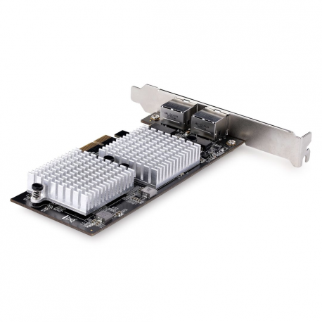StarTech.com 2-Port 10Gbps PCIe Network Adapter Card, Network Card for PCs/Servers, Full-Height/Low-Profile PCIe Ethernet Card w/Jumbo Frames, NIC/LAN Interface Card - Marvell AQC113CS Chipset, PXE Boot (ST10GSPEXNDP2) - Network adapter - PCIe 3.0 x4 low profile - 10 Gigabit Ethernet x 2 - black - 1