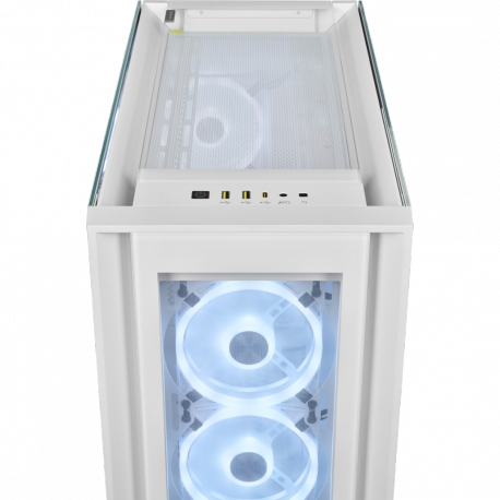 CORSAIR iCUE 5000X RGB QL Edition - Mid tower - windowed side panel (tempered glass) - no power supply (ATX) - true white - USB/Audio - 10