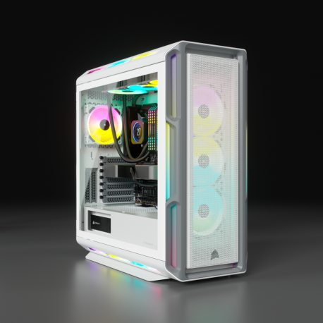 CORSAIR iCUE 5000T RGB - Mid tower - extended ATX - windowed side panel (tempered glass) - no power supply (ATX) - white - USB/Audio - 7