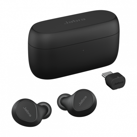 Jabra Evolve2 Buds UC - True wireless earphones with mic - in-ear - Bluetooth - active noise cancelling - USB-C via Bluetooth adapter - noise isolating - black - 2