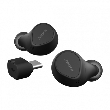Jabra Evolve2 Buds MS - True wireless earphones with mic - in-ear - Bluetooth - active noise cancelling - USB-C via Bluetooth adapter - noise isolating - black - 4